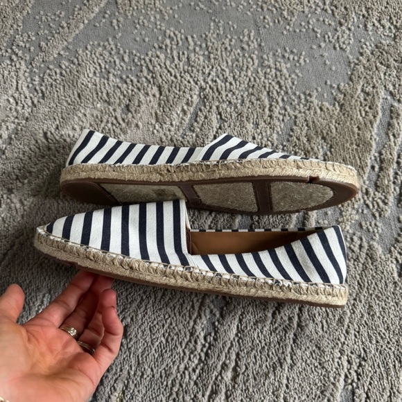 J Crew espadrilles slip on flats navy white striped 9 - Picture 9 of 11